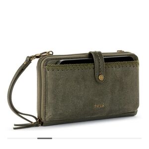 The Sak Green Wristlet Suede Wallet NWT